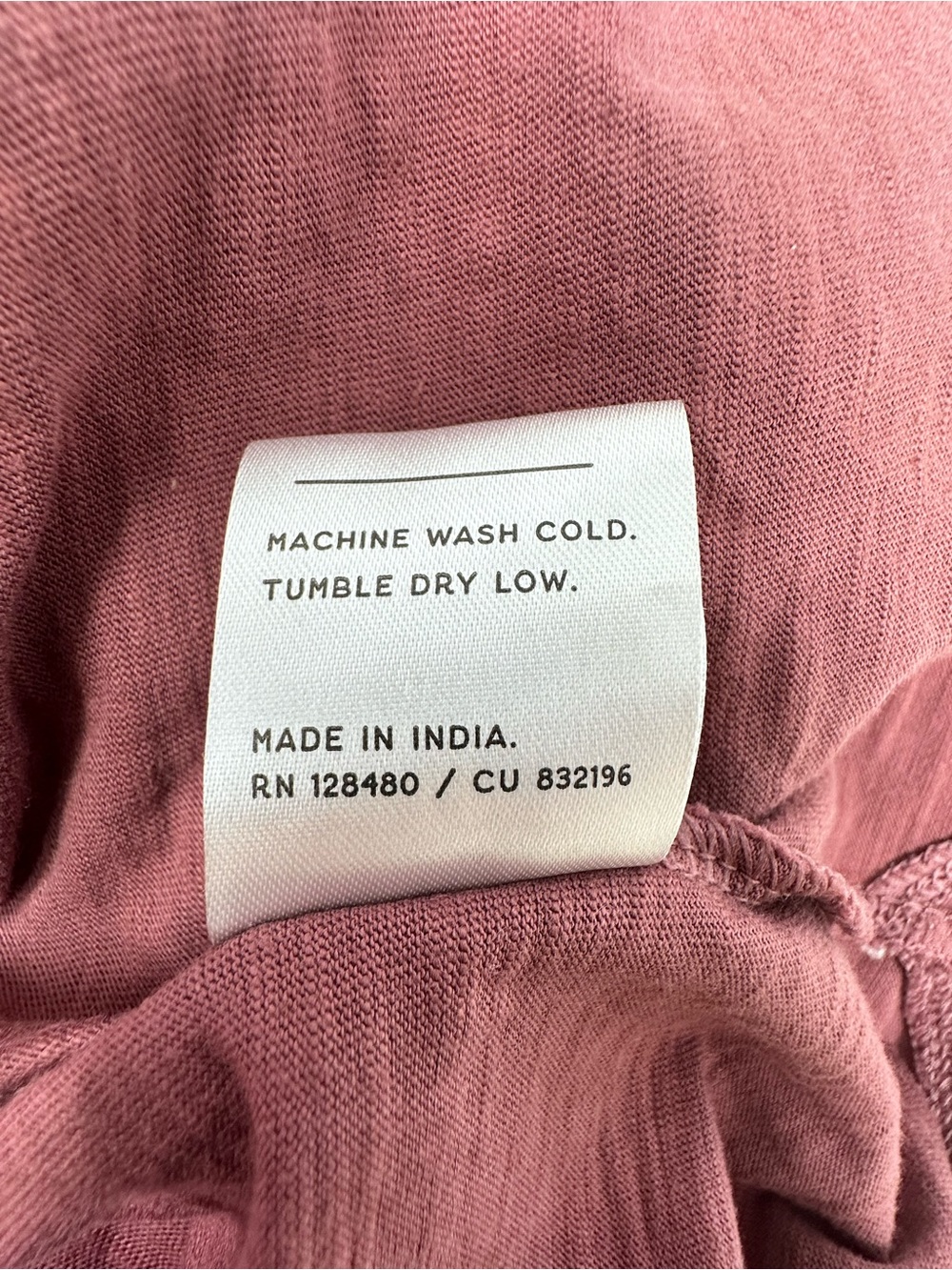 Pact Organic Cotton T-shirt Dress Size Small Mauve Pink Tie Drawstring Waist - Picture 7 of 12